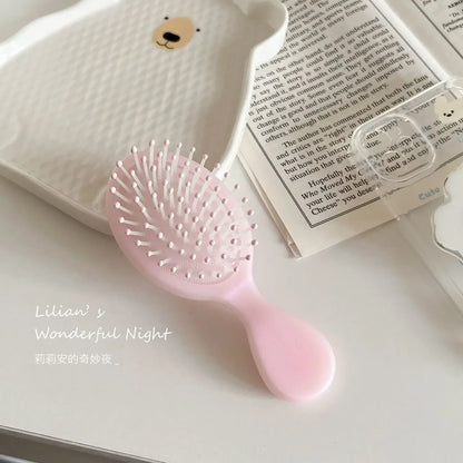 1 Piece Small Toddler Girl Hair Brush - Solid Color Massage Air Cushion Comb for Kids - Lovely Hair Care Tool