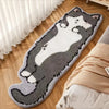 Long Plush Cartoon Cat Rug - Soft Non-Slip Machine Washable Floor Mat for Bedroom & Living Room