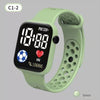 LED Digital Sports Watch for Kids Boys and Girls Football Silicone Casual Electronic Wristwatch