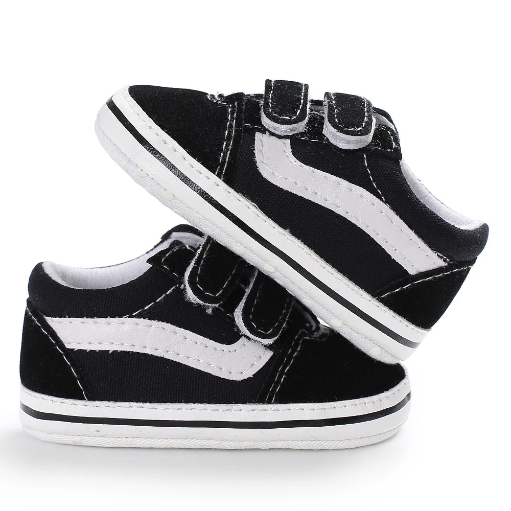 Newborn Baby Canvas Shoes – Anti-Slip Soft Sneakers for Baby Boys & Girls, Multi-Color Toddler First Walkers Crib Shoes