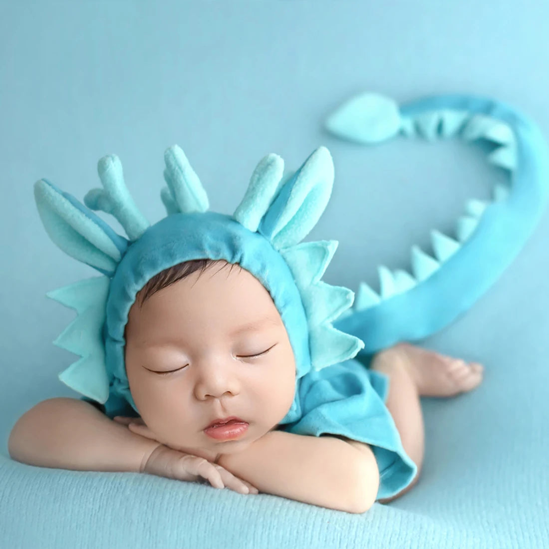 Baby Photography Clothes Set Soft Fabric Sewing Dragon Outfit Baby Boy Romper and Hat Newborn Photography Props