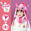Kids Winter Dinosaur & Unicorn Style Hat, Scarf & Gloves Set – Warm Beanie Caps & Ski Suit for Boys & Girls Outdoor Riding Accessories
