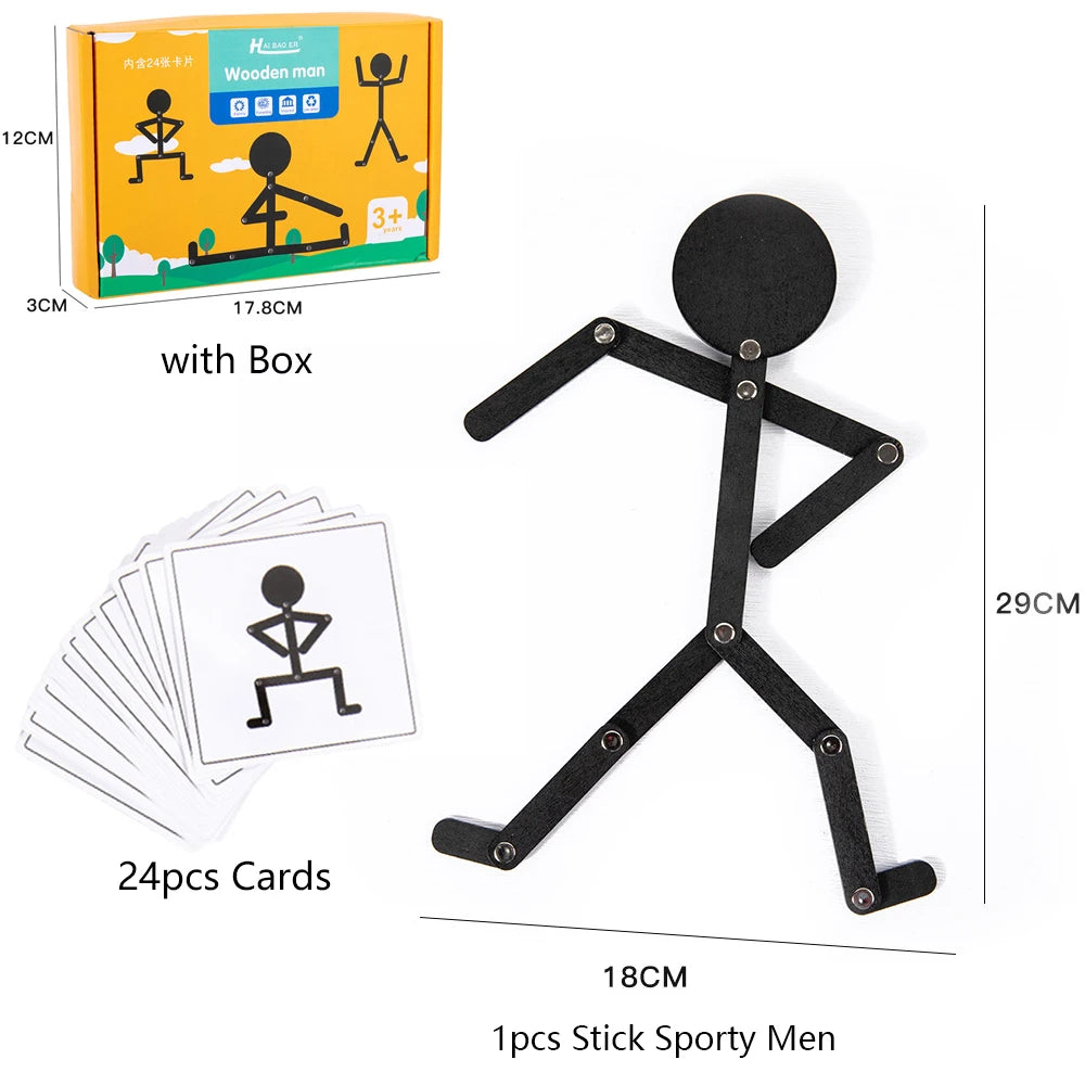 Sport Wooden Man DIY Puzzle Toy – Educational Board Game for Early Learning, Preschool Fine Motor Skills Training for Children