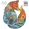 100-300 Piece Wooden Animal Jigsaw Puzzle - Wolf and Chicken Irregular Pieces 3D Brain Teaser for Adults & Kids Holiday Gift