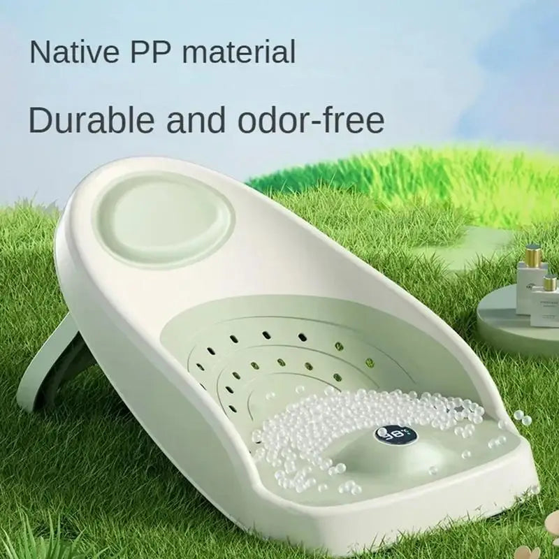 Ergonomic Baby Bath Support Seat – Non-Slip Shower Chair With Drain Holes & Temperature Sensing
