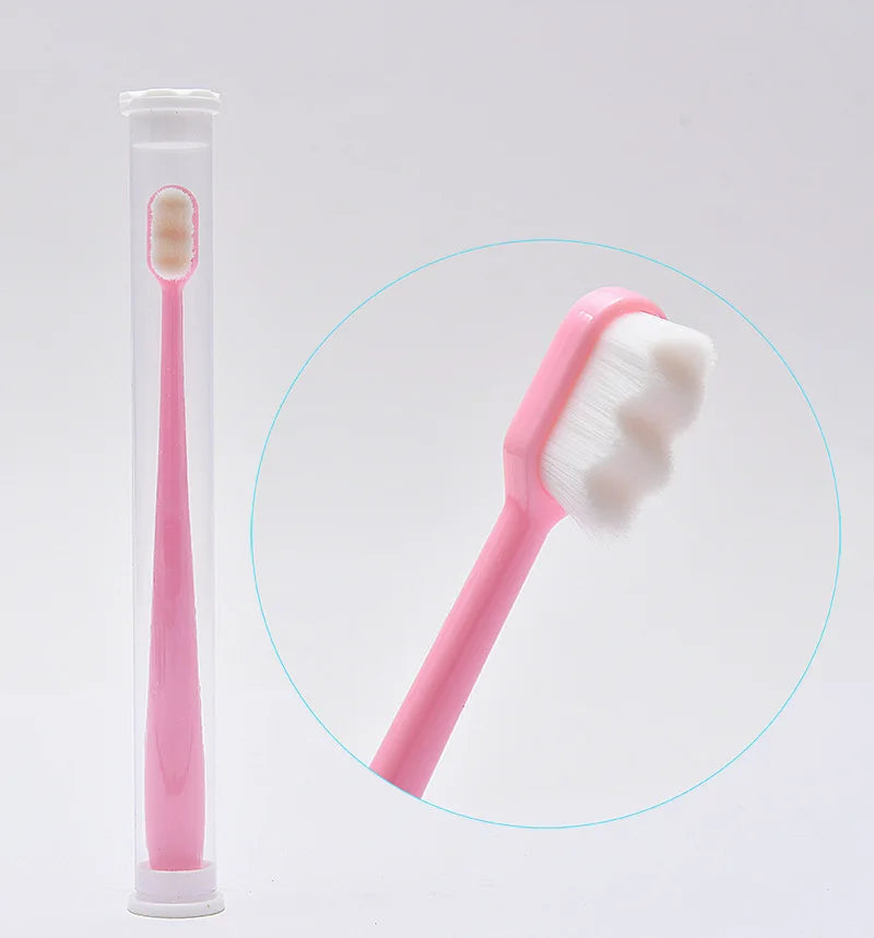 Eco-Friendly Ultra-Fine Soft Bristle Manual Toothbrush for Adults & Kids - Deep Cleaning with Flat & Wave Head for Oral Care