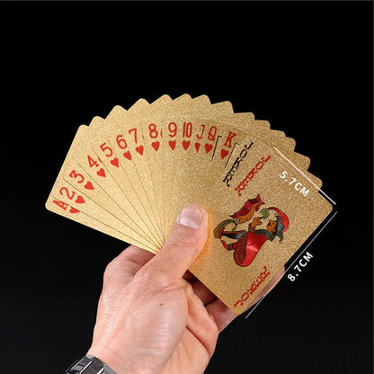24K Gold Waterproof Playing Cards - Plastic Poker Deck, PET Table Game for Halloween & Christmas, Family Game Night Gift