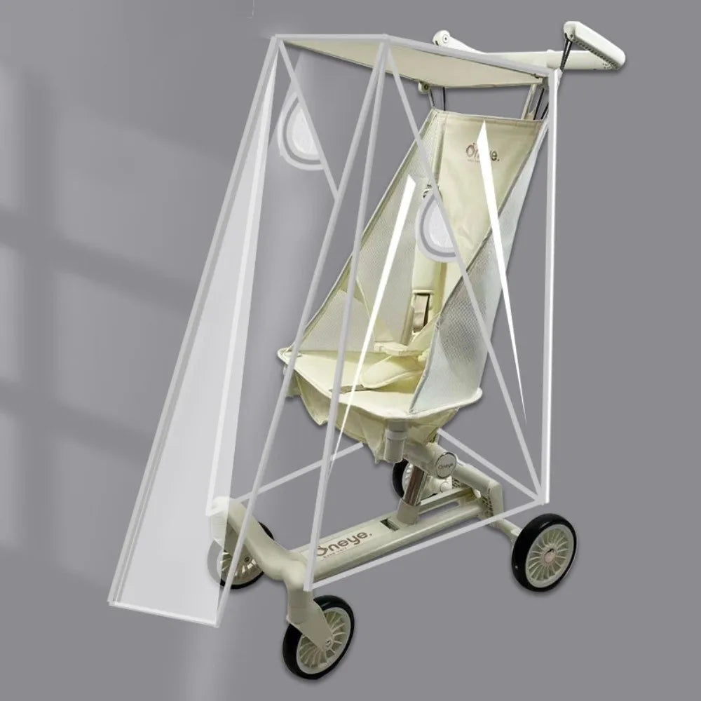 Transparent Baby Umbrella Stroller Rainproof Cover Waterproof Windproof Pocket Stroller Rain Cover with Unobstructed View for Travel