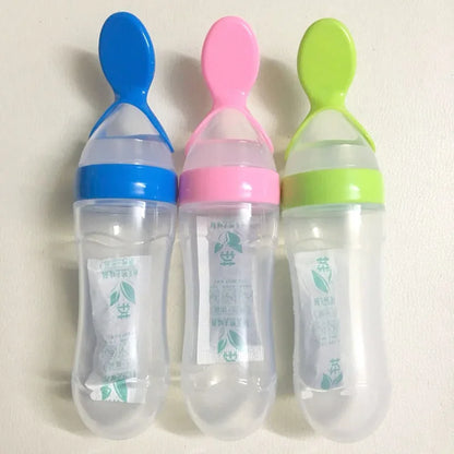 Mushy Food Feeder Spoon for Babies - Puree, Juices, Egg Custard Feeder, Press Type Bottle Spoon, Infant & Kids Nipple Utensils