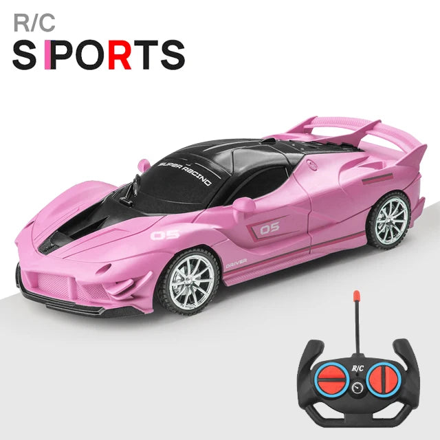 1/18 RC Car with LED Lights and 2.4G Remote Control High-Speed Drift