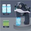 Automatic Dolphin Bubble Gun for Kids - Handheld Battery-Operated Bubble Blower Toy with 2 x 50ml (1.7 fl oz) Bubble Solution