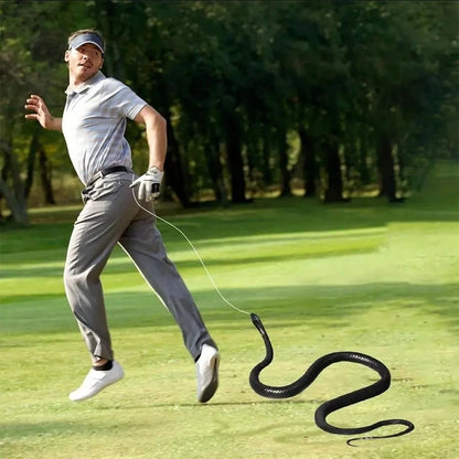 43.3-Inch (110 cm) Realistic Rubber Snake Prank Toy with 16.4 ft (500 cm) String & Metal Clip