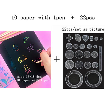 Spirograph Drawing Toy Set – Montessori Educational Geometric Ruler and Creative Drawing Accessories for Kids