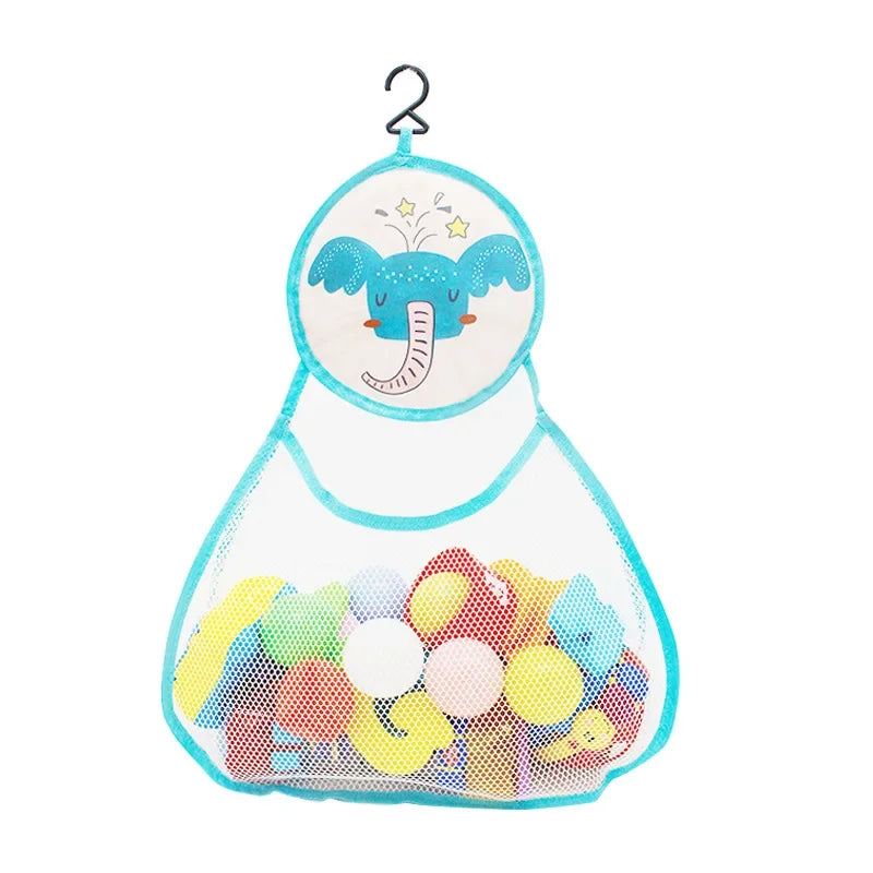 Dinosaur Animal Baby Bath Toy Organizer with Suction Cup Mesh Storage Bag for Kids
