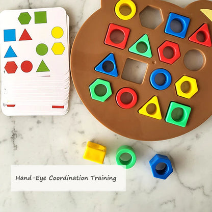 Children Matching Puzzle Toys, Colors & Geometric Shape Jigsaw, Board Games, Early Educational Interaction Toy for Kids, Battle Games