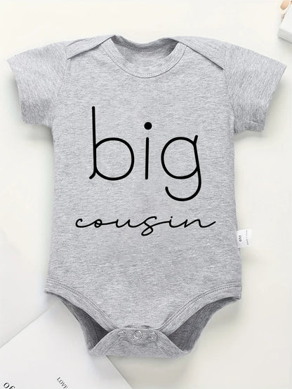 Big Little Cousin Newborn Twin Boy Clothes – Cotton Onesies, Fashionable & Cozy Baby Bodysuit – Skin-friendly Infant Pajamas for Boys and Girls