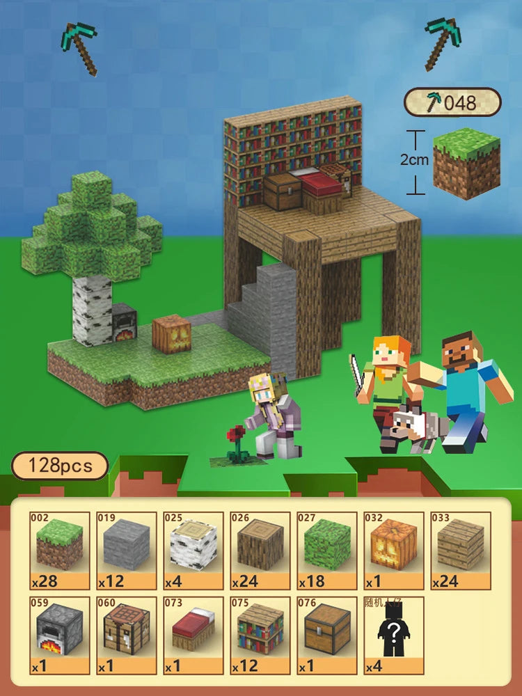 192PCS Magnetic Building Blocks – Mine World STEM Set