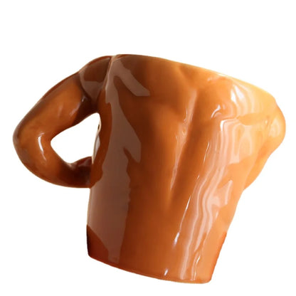 Macho Muscle Ceramic Mug - Funny Gym Trainer Coffee & Milk Cup, 300ml (10 fl oz) Novelty Handgrip Gift for Men & Friends
