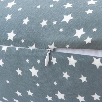 C-Shaped Pregnancy Pillow with Star Pattern – Supportive Belly and Back Pillow for Side Sleeping, Solid Color Maternity Pillow