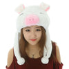 Plush Animal Hat with Moving Ears — 60 cm (23.6 in) Hand-Activated Earflap Beanie & Neck Warmer