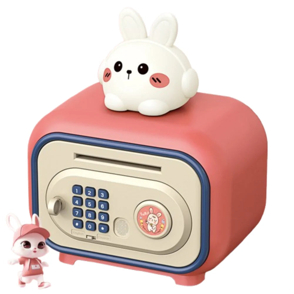 Password Lock Automatic Roll-Up Savings Bank Voice Reminder Fingerprint Protected Smart Cartoon Money Deposit Storage Box