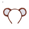 Plush Animal Ears Headband – Cartoon Dog Zebra Tiger Hairband, One Size for Kids & Adults, Cosplay Party Accessory