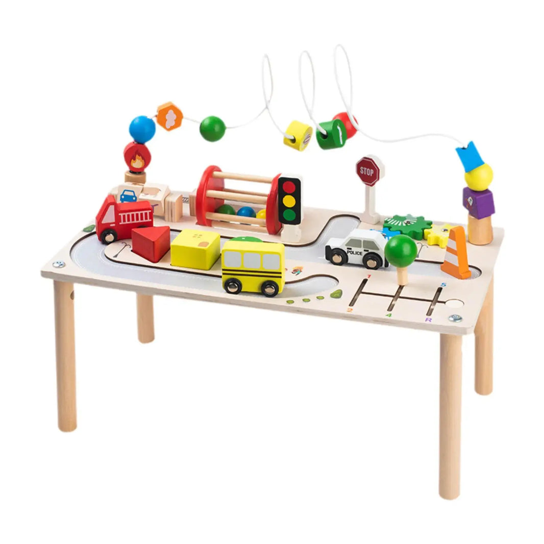 7-in-1 Activity Table – Shape Sorter, Fine Motor Skills Bead Maze, Educational Learning and Busy Board Toy for Children