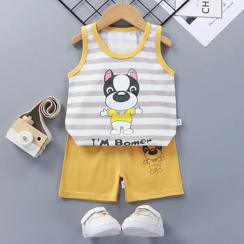 Summer Baby Clothes Set – Casual Baby Boy Clothing Set with T-shirt & Shorts – Kids Unisex Short Sleeve Sports Outfit – Infant Baby Girl Clothes