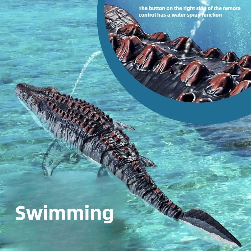 Electric RC Mosasaurus Dinosaur Toy – Remote Control Simulation with Light and Water Spray