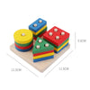 Educational Wooden Toys – Geometric Shapes Montessori Puzzle, Color Sorting Math Bricks for Baby, Preschool Learning Game