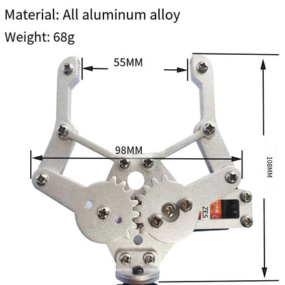 6 DOF Robot Manipulator, MG996 Metal Alloy Mechanical Arm with Clamp Claw Kit for Arduino, UNO/ESP32 Programmable DIY Robot Kit