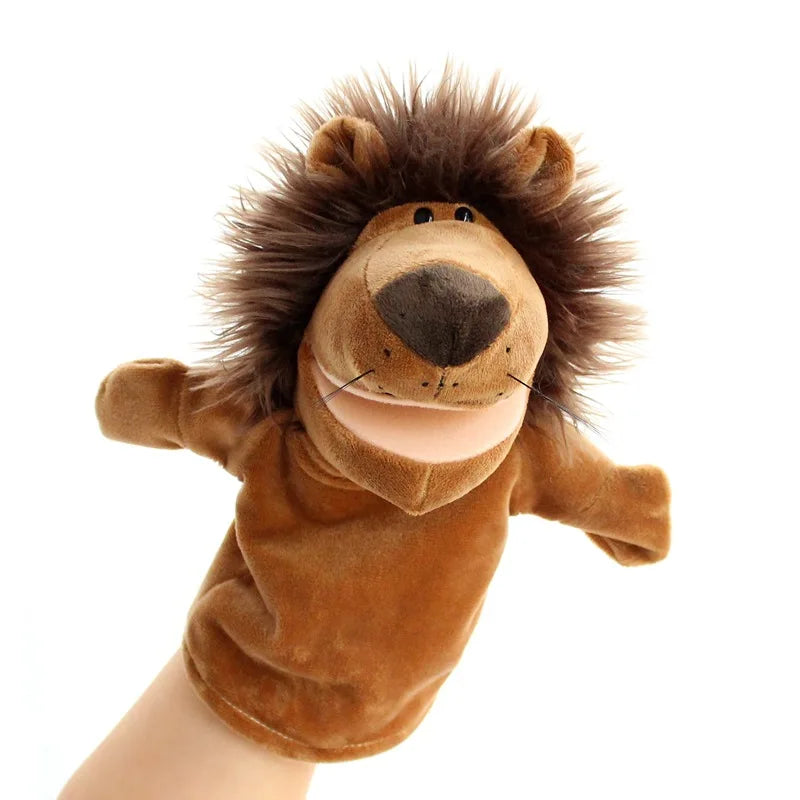 25cm Soft Plush Hand Puppets, Elephant Lion Monkey Stuffed Animal Story Dolls for Children