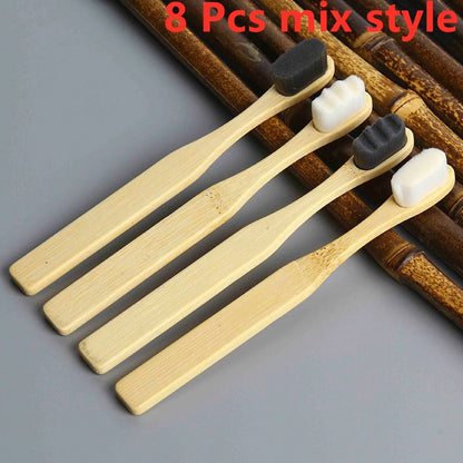 New Bamboo Toothbrush for Kids Children, Biodegradable Extra Soft Bristles, 20000 Soft Natural Bristle Toothbrush