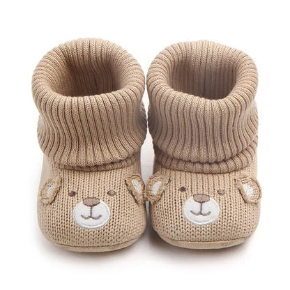 Baby Wool Knitted Shoes for Boys and Girls Newborn Booties Winter Warm Infant Toddler Crib Shoes Classic First Walkers