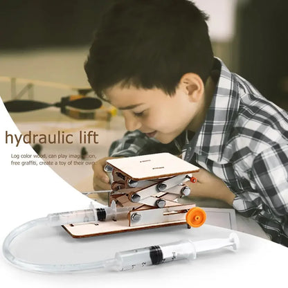 Kids DIY Hydraulic Lift Table Model - Science Experiment Kit, Educational Physics STEM Project for School