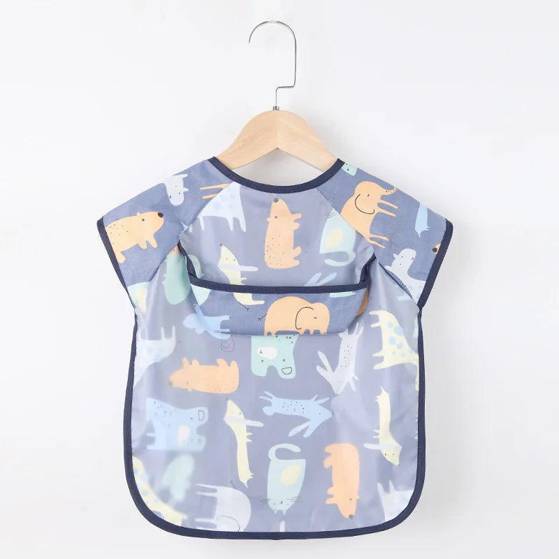 Waterproof Long-Sleeve Baby Smock – Art Apron & Feeding Bib with Pocket for Toddlers & Infants (Boys & Girls) - Kidzy Market