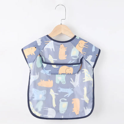 Waterproof Long-Sleeve Baby Smock – Art Apron & Feeding Bib with Pocket for Toddlers & Infants (Boys & Girls) - Kidzy Market