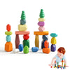 Wooden Rainbow Stacking Stones Montessori Balance Blocks - Colorful Wooden Building & Stacker Toy for Kids Ages 4-12