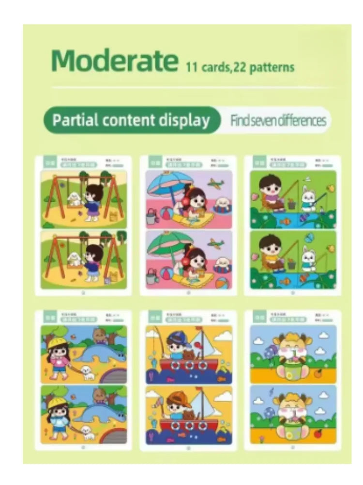 Educational Reusable Wipe-Clean Focus And Attention Training Activity Sheets Set For Kids