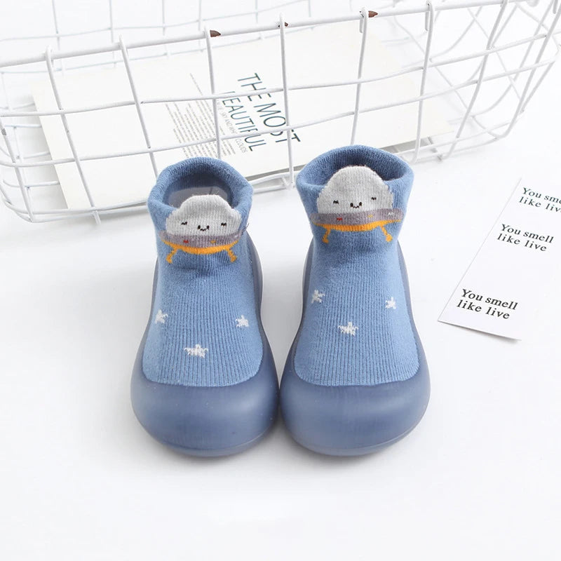 Baby Socks Shoes – Cute Cartoon Boy & Girl Infant Shoes, Soft Rubber Sole First Walker Booties for Toddlers