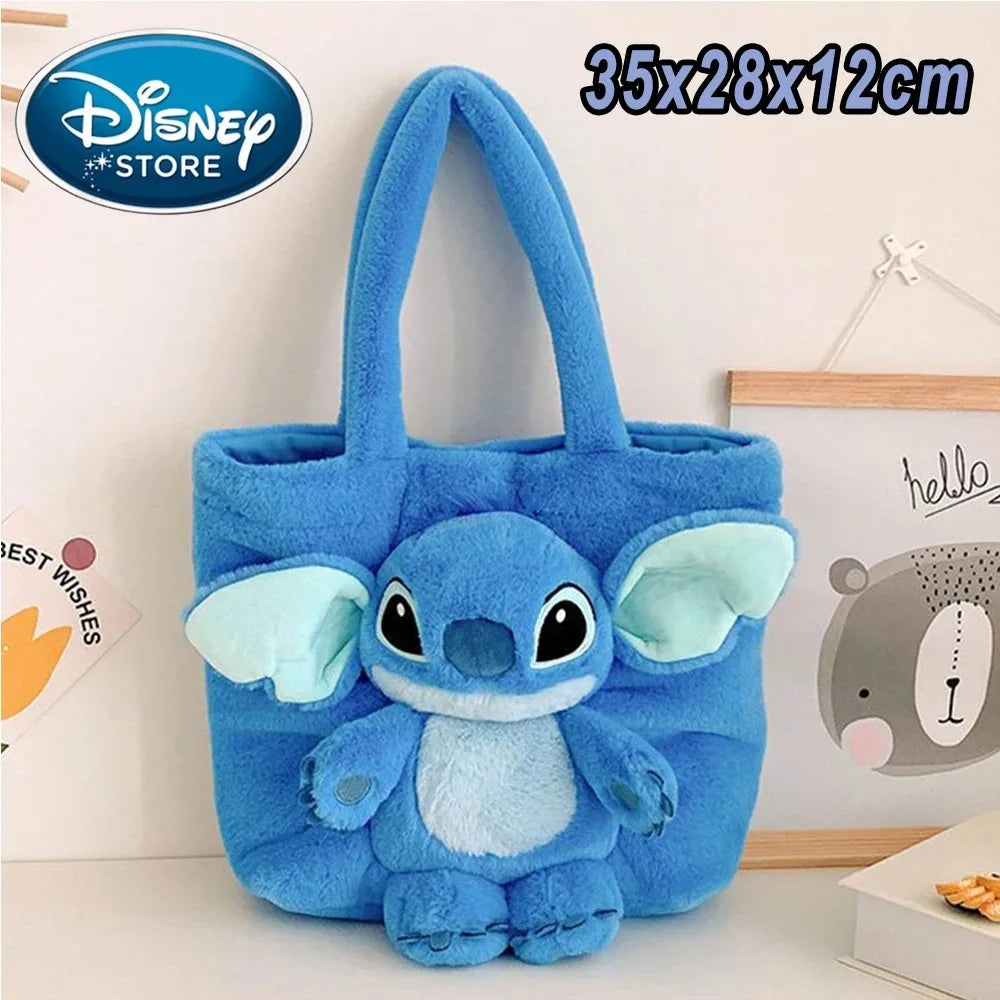 Disney Plush Backpack – Blue Stitch Large Capacity Cartoon School Bag for Kids