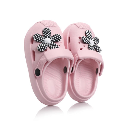 Summer Children’s Hole Slippers – Girls’ Fashion Flower Sandals, Soft Bottom Kids’ Beach Shoes, Toddler Home Slippers