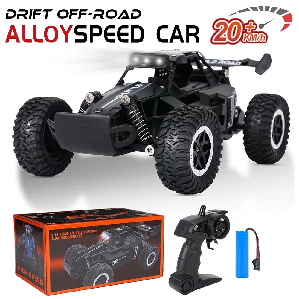 1:16 2.4G 2WD High-Speed Off-Road RC Car with LED Lights and Climbing Ability