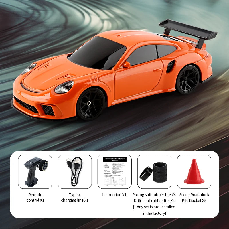 1/43 RC Car 2.4G Mini Remote Control Racing Drift Car with 4WD Off-Road