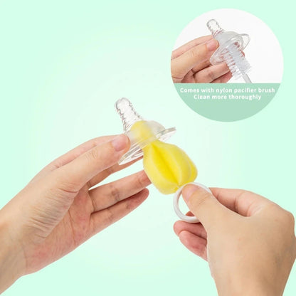 5PCS Bottle Cleaning Brush Set - Nipple & Straw Brushes Made of Sponge and Nylon for Safe and Efficient Cleaning