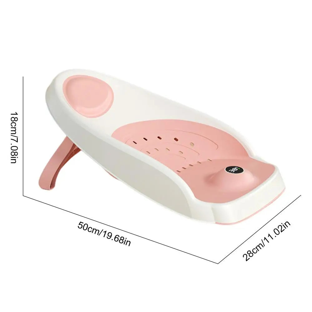 Ergonomic Baby Bath Support Seat – Non-Slip Shower Chair With Drain Holes & Temperature Sensing