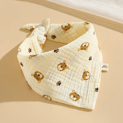 3PC Baby Cotton Soft Muslin Burp Cloths | Color-Matching Bandana Handkerchief & Feeding Bibs for Infants - Kidzy Market