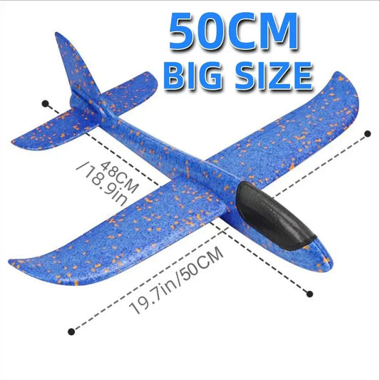 50cm (19.7 Inches) Big Foam Plane Glider Hand Throw Airplane with Light Inertial EPP