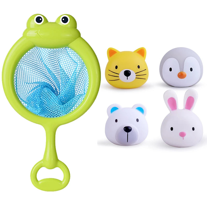 Baby LED Light Up Animal Bath Toy – Soft Rubber Floating Frogs for Kids