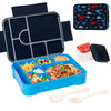 1330ml (1.33 L / 45 fl oz) Kids Leakproof Divided Bento Lunch Box with Cute Pattern — Portable Microwave-Safe Lunchbox with Utensils for School